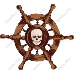 Skull and Ship's Wheel