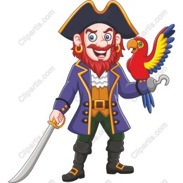 Charming Pirate with Parrot