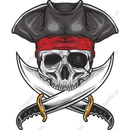 Pirate Skull with Crossed Sabers