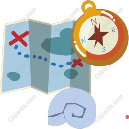 Vibrant Treasure Map and Compass