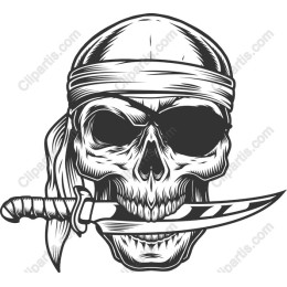 Pirate Skull with Knife