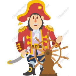Jolly Pirate with Ship's Wheel