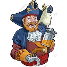 Jovial Pirate with Parrot