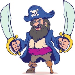 Fierce Pirate with Swords