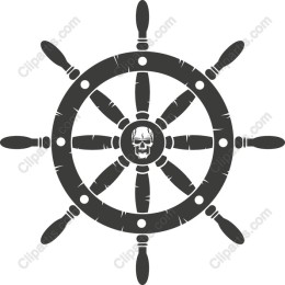 Skull and Crossbones Ship Wheel
