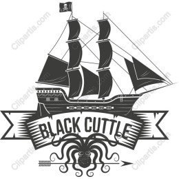 Black Cuttle - Pirate Ship and Octopus