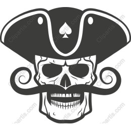 Pirate Skull with Mustache