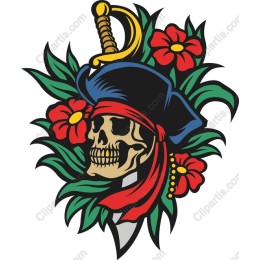 Pirate Skull and Floral