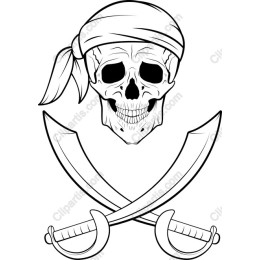 Pirate Skull & Crossed Sabers
