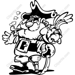 Whimsical Pirate and Parrot
