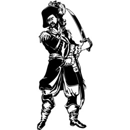 Bold Pirate with Sword