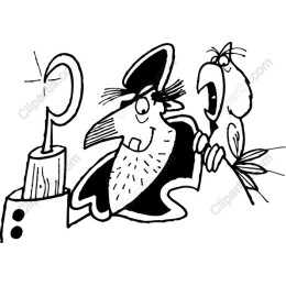 Pirate Adventure: Clipart of a Pirate and Parrot
