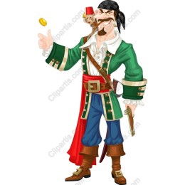 Whimsical Pirate with Monkey Companion