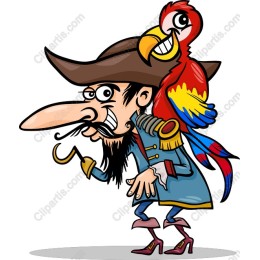 Whimsical Pirate and Parrot