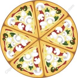 Vibrant Pizza with Mushrooms and Green Olives