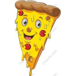 Cheerful Cartoon Pizza