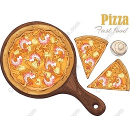 Vibrant Pizza with Shrimp and Pineapple