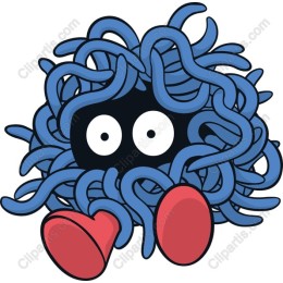 Whimsical Blue Squiggly Character