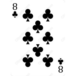 8 of Clubs Playing Card