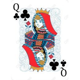 Queen of Clubs Playing Card