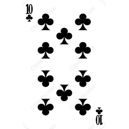10 of Clubs Playing Card