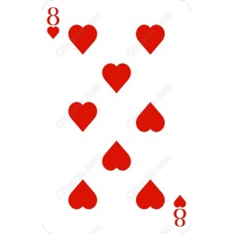 8 of Hearts Playing Card
