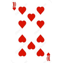 10 of Hearts Playing Card