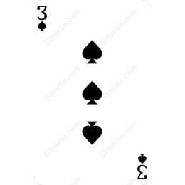 Three of Spades Playing Card