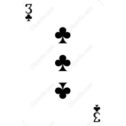Three of Clubs Playing Card