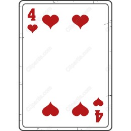 Four of Hearts Playing Card
