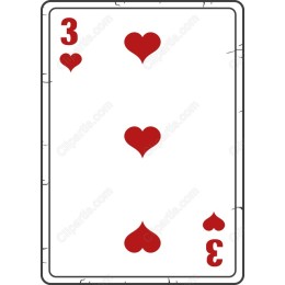 3 of Hearts Playing Card