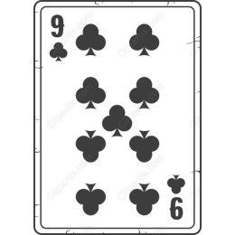 9 of Spades Vintage Card
