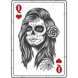 Queen of Hearts Sugar Skull