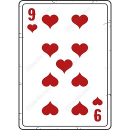 9 of Hearts Playing Card