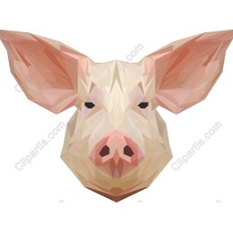 Low Poly Pig Portrait