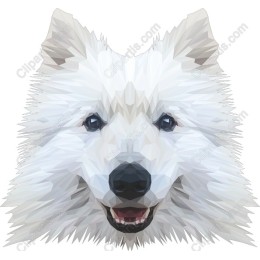 Low Poly Samoyed Dog