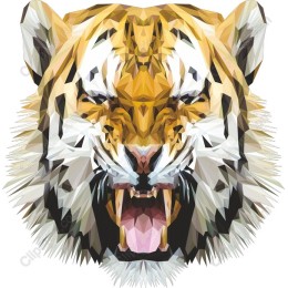 Low-Poly Tiger Face