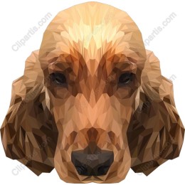 Polygonal Cocker Spaniel Dog Portrait