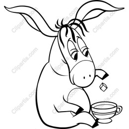 Charming Donkey Drinking Tea