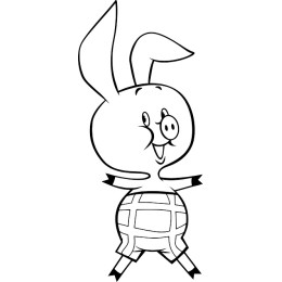 Cheerful Cartoon Piglet