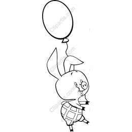 Playful Piglet with Balloon