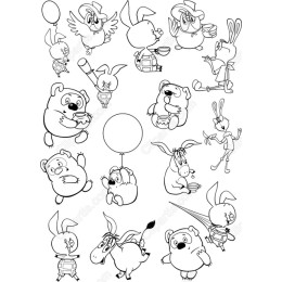 Whimsical Cartoon Animal Set