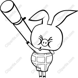 Cheerful Cartoon Pig