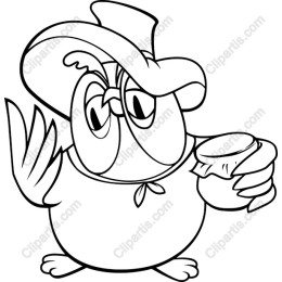 Whimsical Cowboy Bird