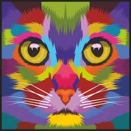 Vibrant Pop-Art Cat Face
