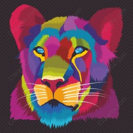 Colorful Lion Head