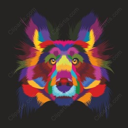 Colorful Bear Face