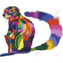 Vibrant Colorful Squirrel