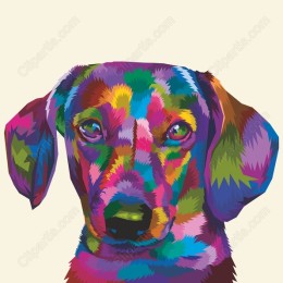 Vibrant Colorful Dog