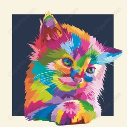 Colorful Cat Portrait